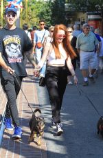 MADELAINE PETSCH and Travis Mills Walks Their Dogs at The Grove in Hollywood 09/09/2017