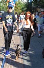 MADELAINE PETSCH and Travis Mills Walks Their Dogs at The Grove in Hollywood 09/09/2017