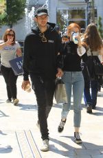 MADELAINE POETSCH and Travis Mills Out at The Grove in Los Angeles 09/23/2017