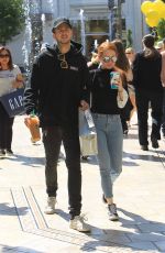 MADELAINE POETSCH and Travis Mills Out at The Grove in Los Angeles 09/23/2017