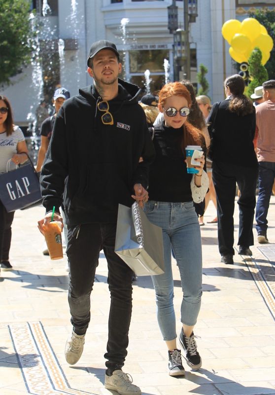 MADELAINE POETSCH and Travis Mills Out at The Grove in Los Angeles 09/23/2017