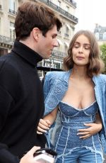 MARIE-ANGE CASTA Arrives at Balmain Fashion Show in Paris 09/28/2017
