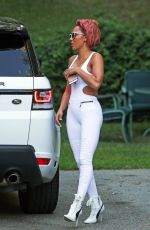 MELANIE BROWN in White Bodysuit Out in Los Angeles 09/23/2017