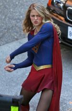 MELISSA BENOIST on the Set of Supergirl in Vancouver 09/28/2017