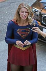 MELISSA BENOIST on the Set of Supergirl in Vancouver 09/28/2017