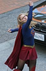 MELISSA BENOIST on the Set of Supergirl in Vancouver 09/28/2017