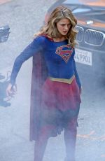 MELISSA BENOIST on the Set of Supergirl in Vancouver 09/28/2017