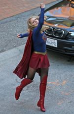 MELISSA BENOIST on the Set of Supergirl in Vancouver 09/28/2017