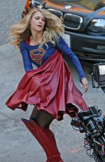 MELISSA BENOIST on the Set of Supergirl in Vancouver 09/28/2017