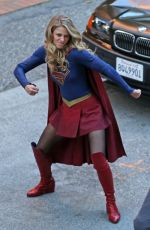 MELISSA BENOIST on the Set of Supergirl in Vancouver 09/28/2017