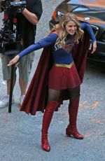 MELISSA BENOIST on the Set of Supergirl in Vancouver 09/28/2017
