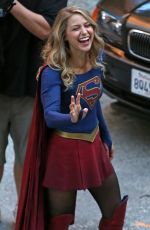 MELISSA BENOIST on the Set of Supergirl in Vancouver 09/28/2017