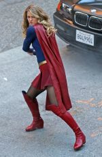 MELISSA BENOIST on the Set of Supergirl in Vancouver 09/28/2017