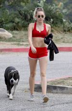 MILEY CYRUS Walks Her Dog Out in Los Angeles 09/08/2017
