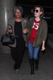 MILLA JOVOVICH at Los Angeles International Airport 09/22/2017