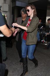 MILLA JOVOVICH at Los Angeles International Airport 09/22/2017