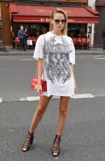 NATASHA POLY Arrives at Balmain Spring/Summer 2018 Fashion Show 09/28/2017