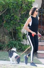 NINA DOBREV Out with Her Dog in Los Angeles 09/11/2017
