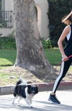 NINA DOBREV Out with Her Dog in Los Angeles 09/11/2017