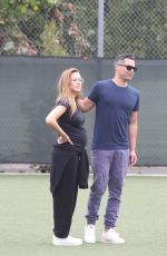 Pregnant JESSICA ALBA and Warren Cash Out in Westwood 09/17/2017