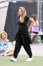 Pregnant JESSICA ALBA and Warren Cash Out in Westwood 09/17/2017