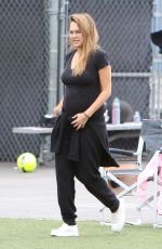 Pregnant JESSICA ALBA and Warren Cash Out in Westwood 09/17/2017