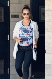 Pregnant JESSICA ALBA Leaves a Gym in Los Angeles 09/23/2017