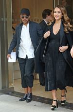 Pregnant JESSICA ALBA Leaves Her Hotel in New York 09/07/2017