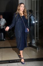 Pregnant JESSICA ALBA Leaves Her Hotel in New York 09/26/2017