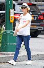 Pregnant ROSE BYRNE Out and About in New York 09/15/2017