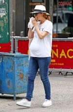 Pregnant ROSE BYRNE Out and About in New York 09/15/2017