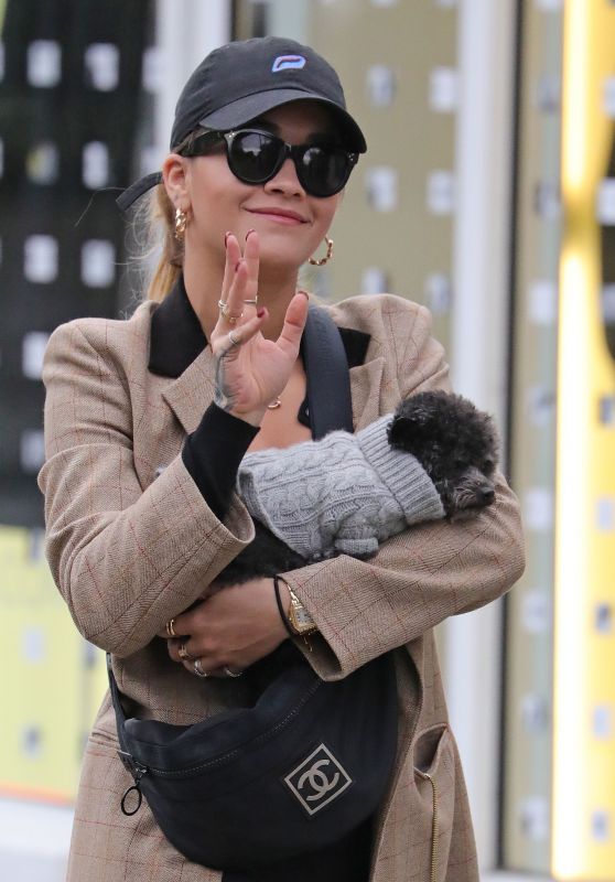 RITA ORA Out With Her Dog in London 09/24/2017