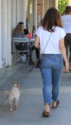 ROBIN TUNEY Walks Her Dog Out in Beverly Hills 09/21/2017