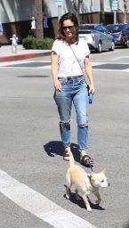 ROBIN TUNEY Walks Her Dog Out in Beverly Hills 09/21/2017