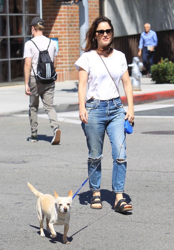 ROBIN TUNEY Walks Her Dog Out in Beverly Hills 09/21/2017