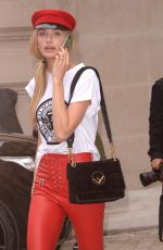 ROMEE STRIJD Arrives at Balmain Fashion Show in Paris 09/28/2017