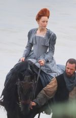 SAOIRSE RONAN on the Set of Mary Queen of Scots in Scotland 09/11/2017