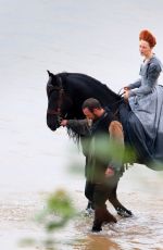 SAOIRSE RONAN on the Set of Mary Queen of Scots in Scotland 09/11/2017