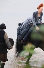 SAOIRSE RONAN on the Set of Mary Queen of Scots in Scotland 09/11/2017