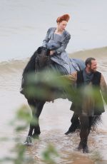 SAOIRSE RONAN on the Set of Mary Queen of Scots in Scotland 09/11/2017