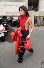 SARA SAMPAIO Arrives at Balmain Fashion Show in Paris 09/28/2017