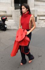 SARA SAMPAIO Arrives at Balmain Fashion Show in Paris 09/28/2017