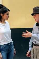 SELENA GOMEZ and Woody Allen on the Set of Woody