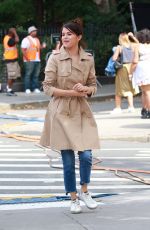 SELENA GOMEZ at Woody Allen Movie Set in New York 09/21/2017