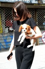 SELENA GOMEZ Out with Her Dog in New York 09/19/2017