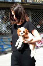 SELENA GOMEZ Out with Her Dog in New York 09/19/2017