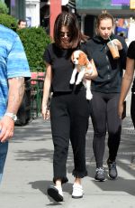 SELENA GOMEZ Out with Her Dog in New York 09/19/2017