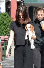 SELENA GOMEZ Out with Her Dog in New York 09/19/2017