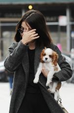 SELENA GOMEZ Out with Her Dog in New York 09/19/2017