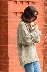 SELENA GOMEZ Out with Her Dog in New York 09/20/2017